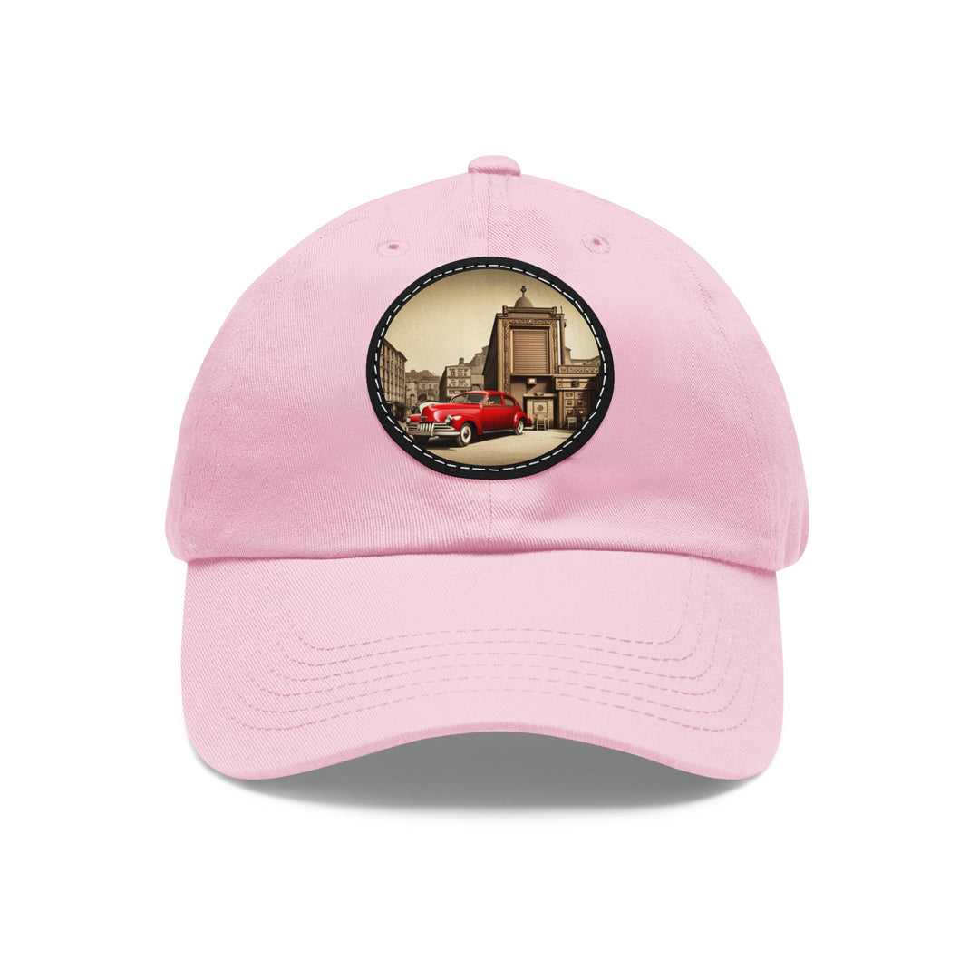 Dad Hat with Leather Patch (Round)