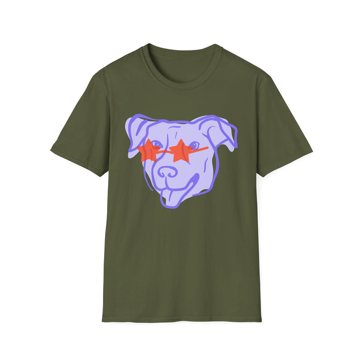 Puppy With Star Glasses Unisex Softstyle T-Shirt