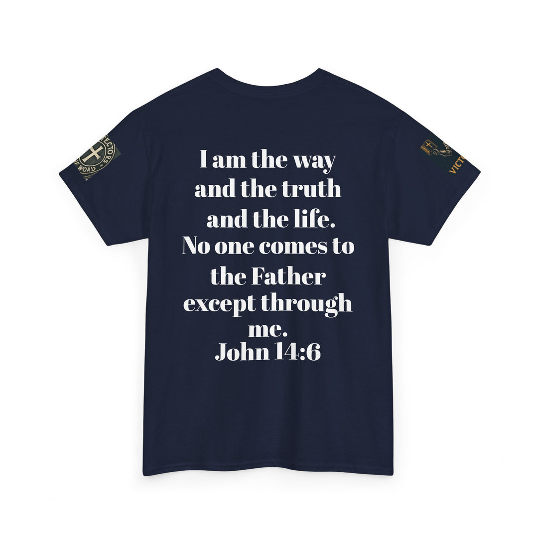 Protectors of the Word Premium Christian T-Shirt — 'Victory' Knight Design with John 14:6 Scripture