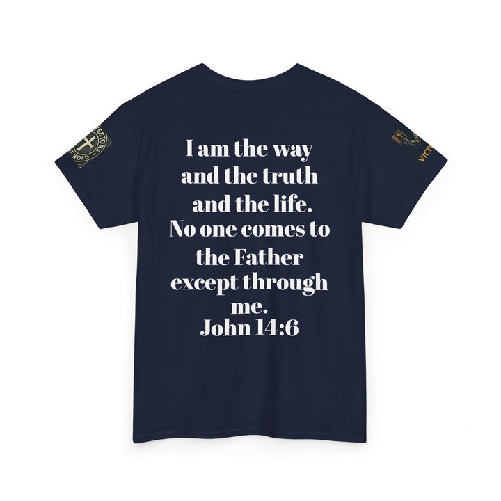 Protectors of the Word Premium Christian T-Shirt — 'Victory' Knight Design with John 14:6 Scripture