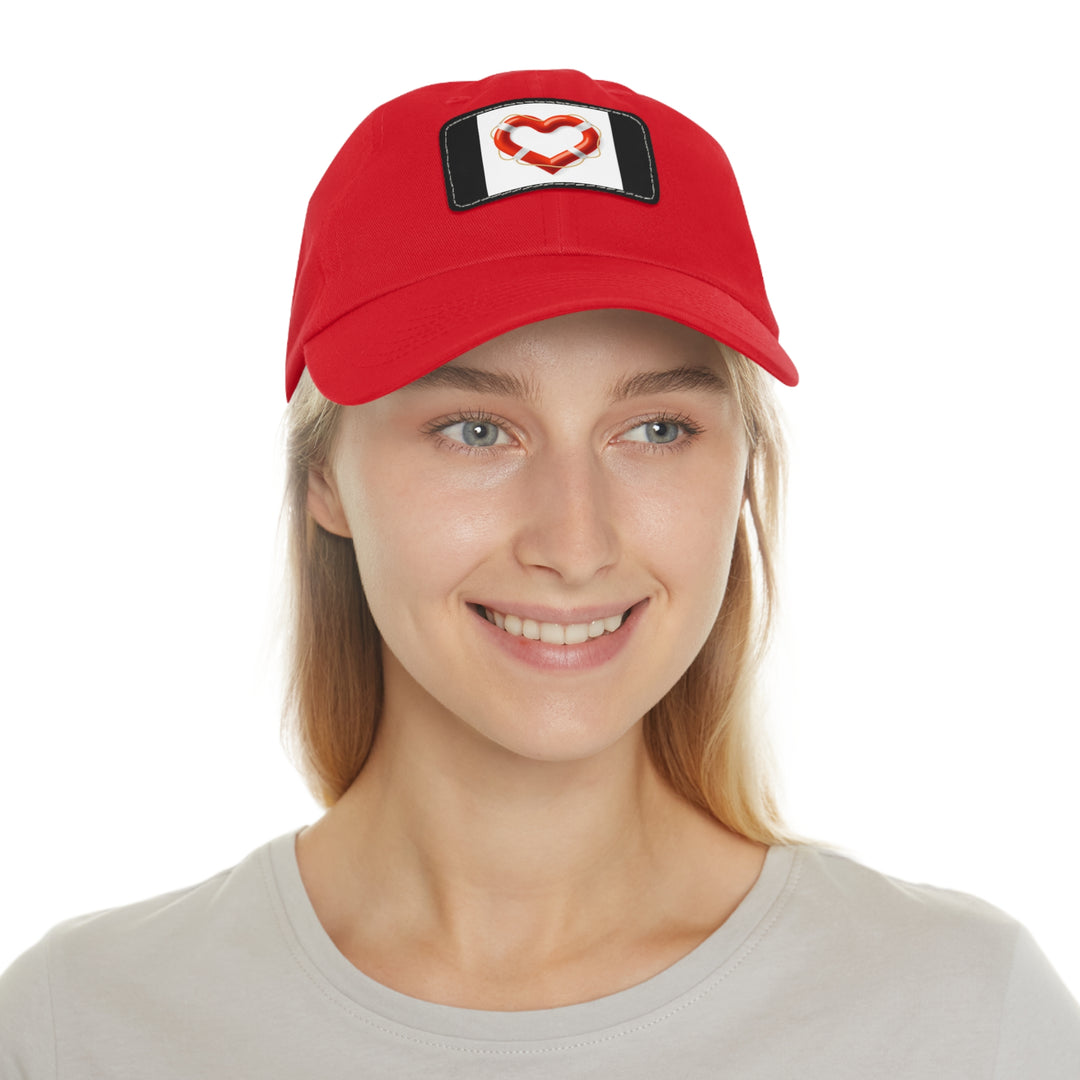 Heart Life Raft Dad Hat with Leather Patch (Rectangle)