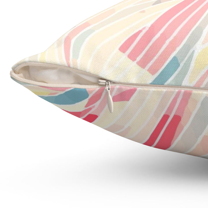 Feather Pattern Spun Polyester Square Pillow