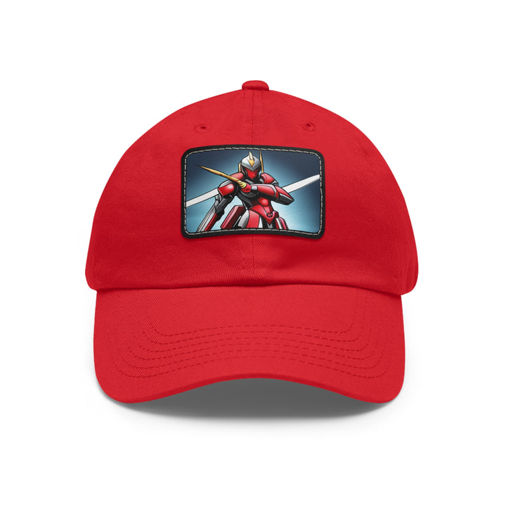 Robot Warrior Dad Hat with Leather Patch (Rectangle)