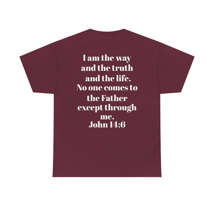 Protectors of the Word Christian T-Shirt No Sleeve Design — 'Victory' Knight Design with John 14:6 Scripture