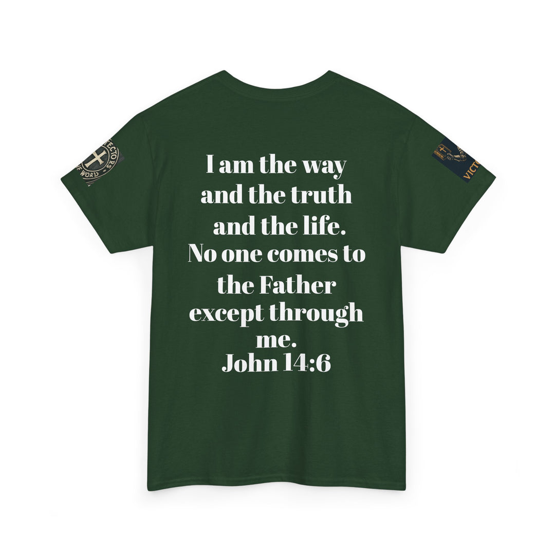Protectors of the Word Premium Christian T-Shirt — 'Victory' Knight Design with John 14:6 Scripture