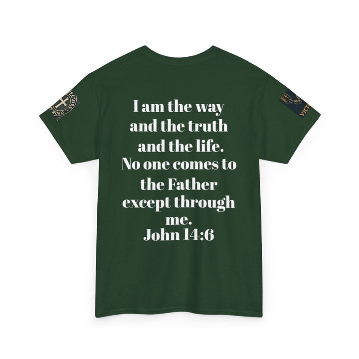 Protectors of the Word Premium Christian T-Shirt — 'Victory' Knight Design with John 14:6 Scripture