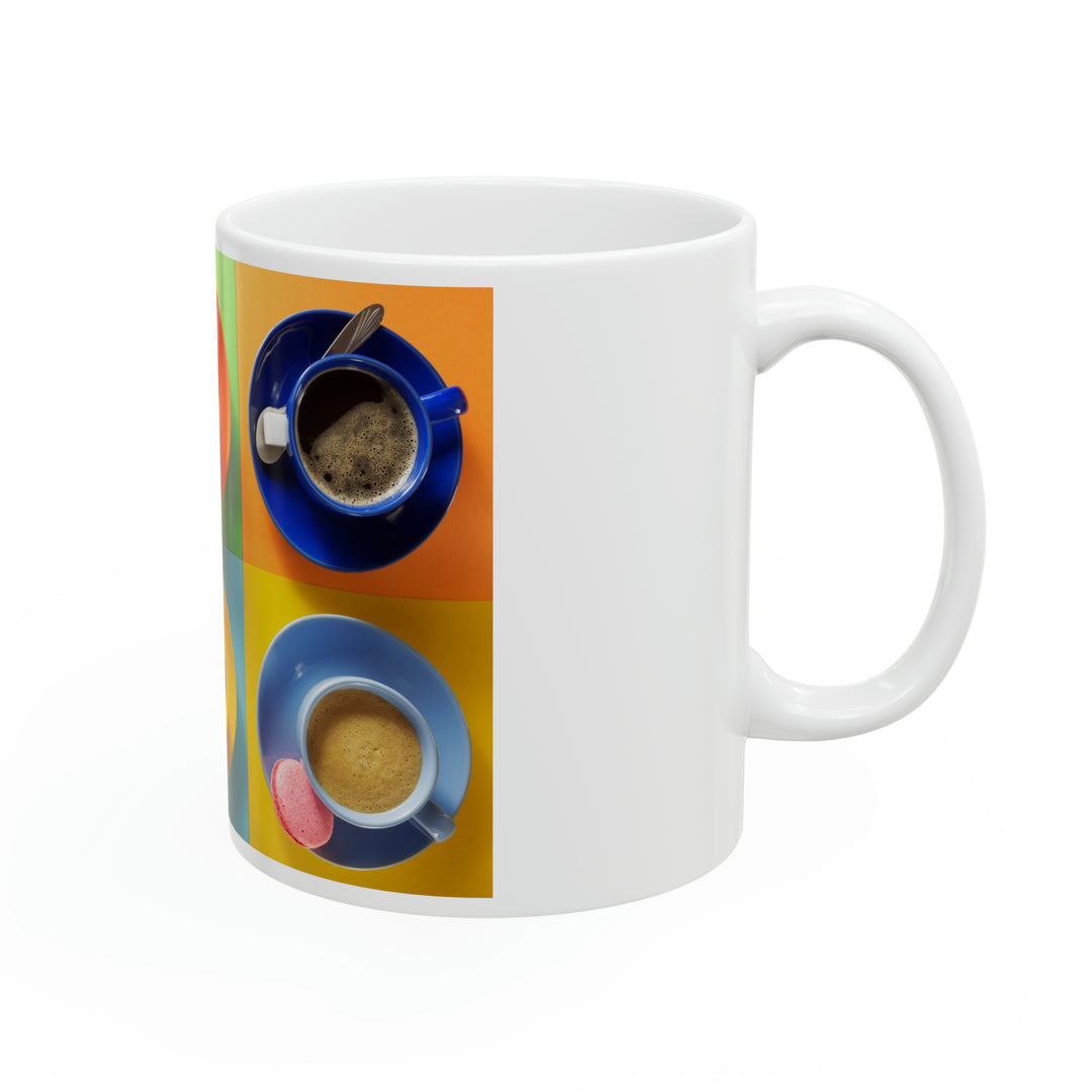 Cups of Coffee and Tea Ceramic Mug, 11oz