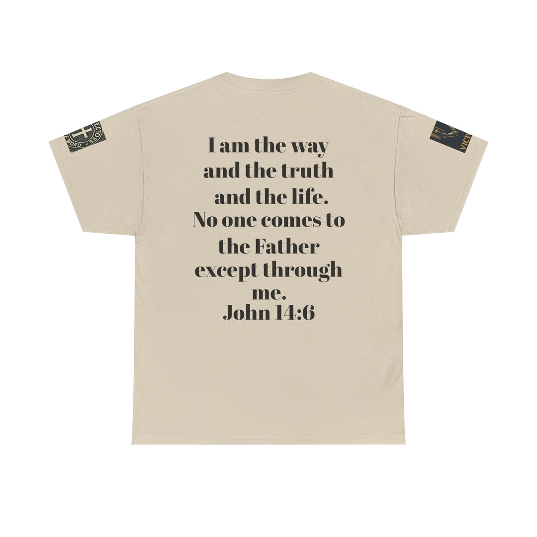 Protectors of the Word Premium Christian T-Shirt — 'Victory' Knight Design with John 14:6 Scripture