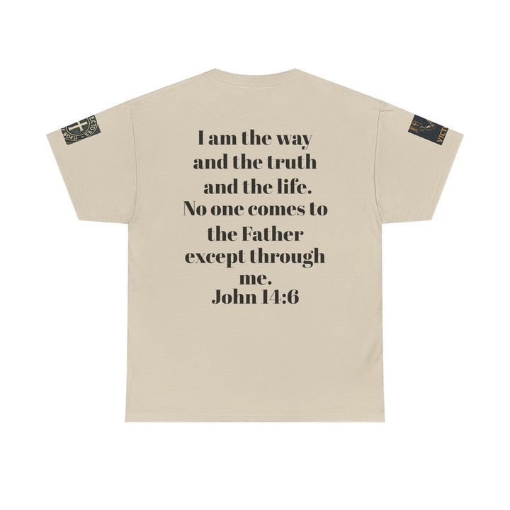 Protectors of the Word Premium Christian T-Shirt — 'Victory' Knight Design with John 14:6 Scripture