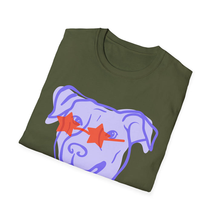 Puppy With Star Glasses Unisex Softstyle T-Shirt