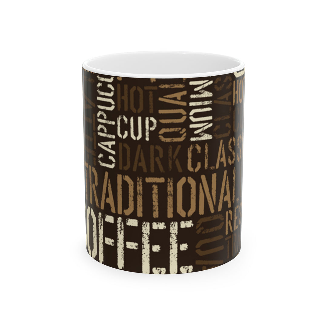 Traditional Coffee Cup Ceramic Mug, (11oz, 15oz)