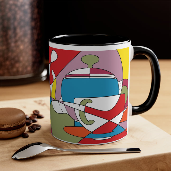 Tea Pot Art Accent Coffee Mug, 11oz