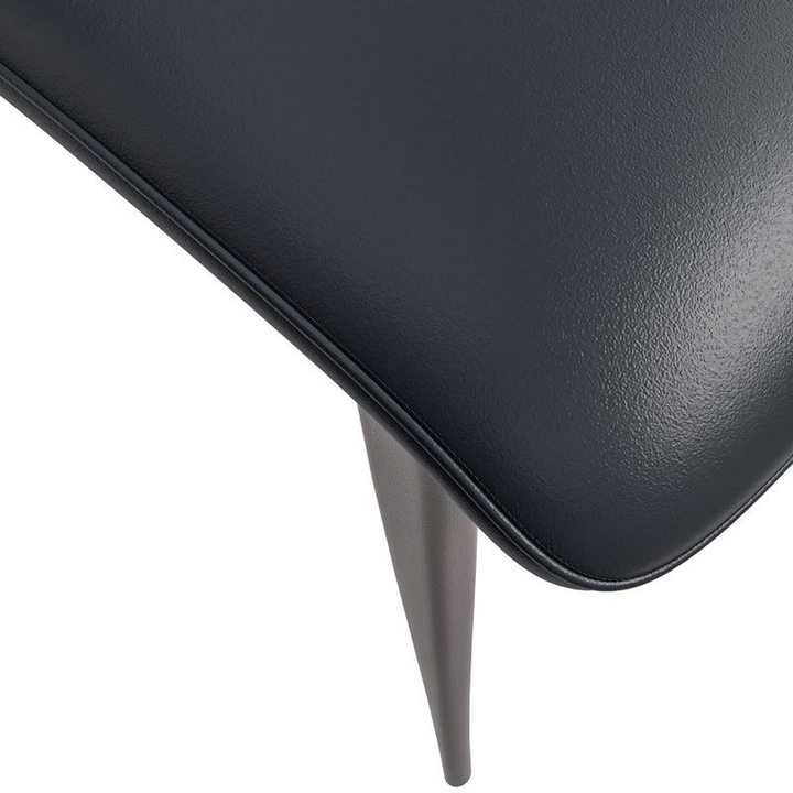 LeisureMod Aspen Collection Modern Dining Chair in Black Closeup.