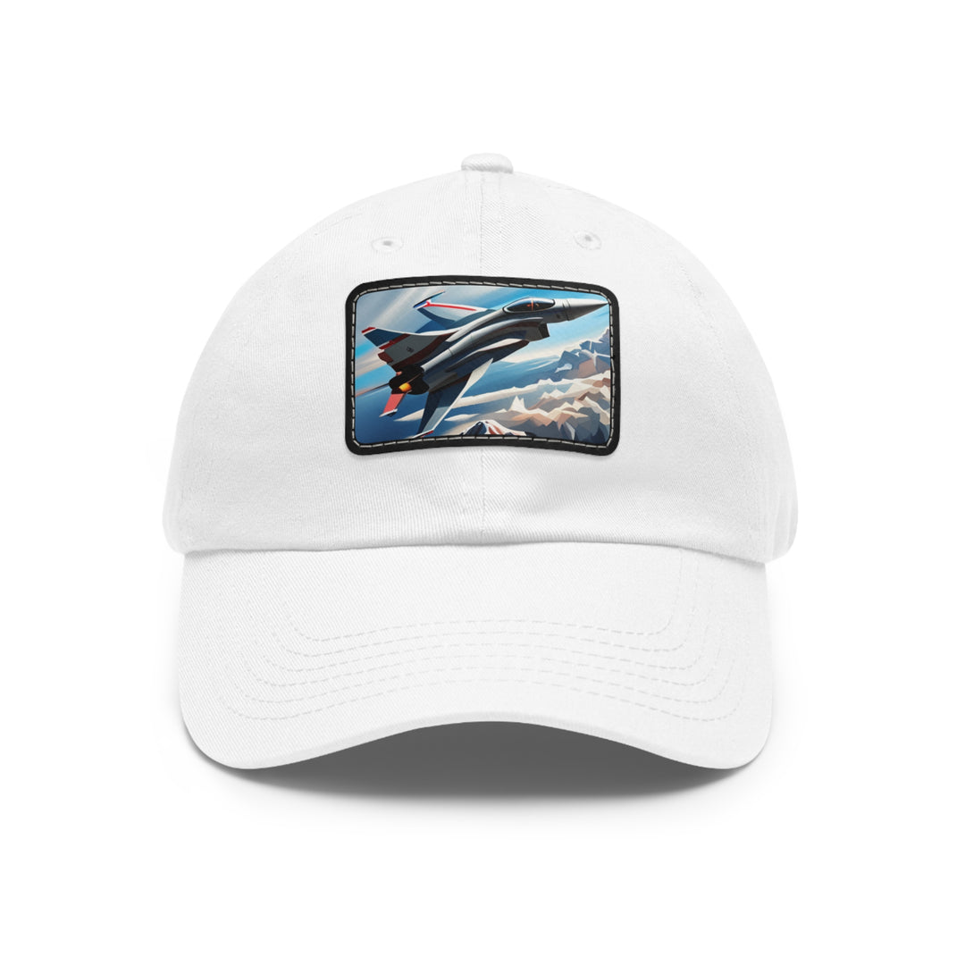 Jet Fighter Dad Hat with Leather Patch (Rectangle)