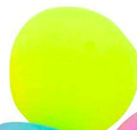 Close-up of a bright yellow ball with a white background.