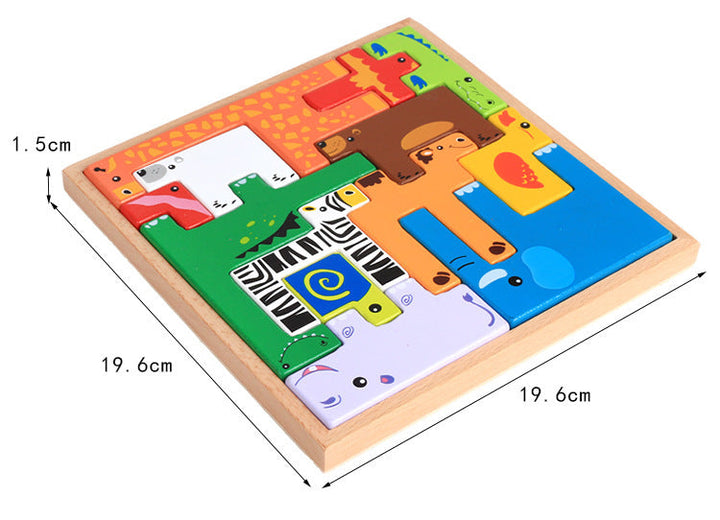 Wooden Animal Stack Blocks – 3D Building Puzzle for Kids
