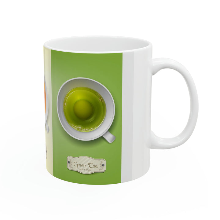 Black Herbal Green Tea Ceramic Mug, 11oz