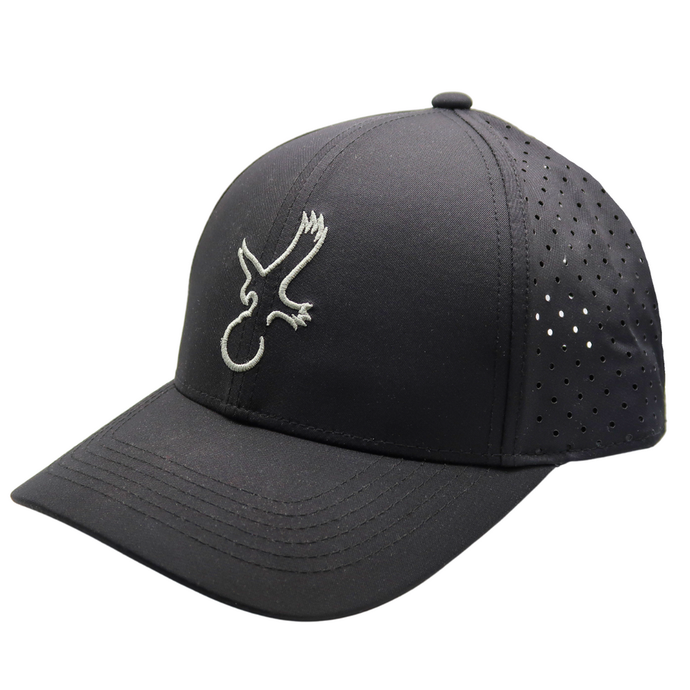 Black/Grey Eagle Performance Hat Photo.