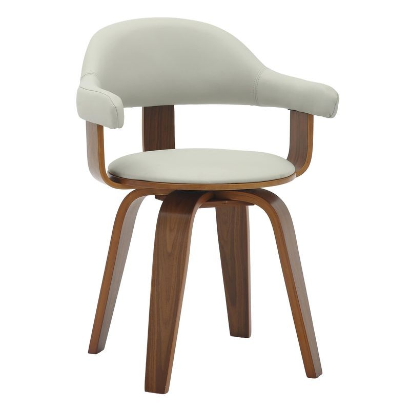 Modern Wooden Dining Chair with Walnut Color Frame in Grey from the Brivo Collection