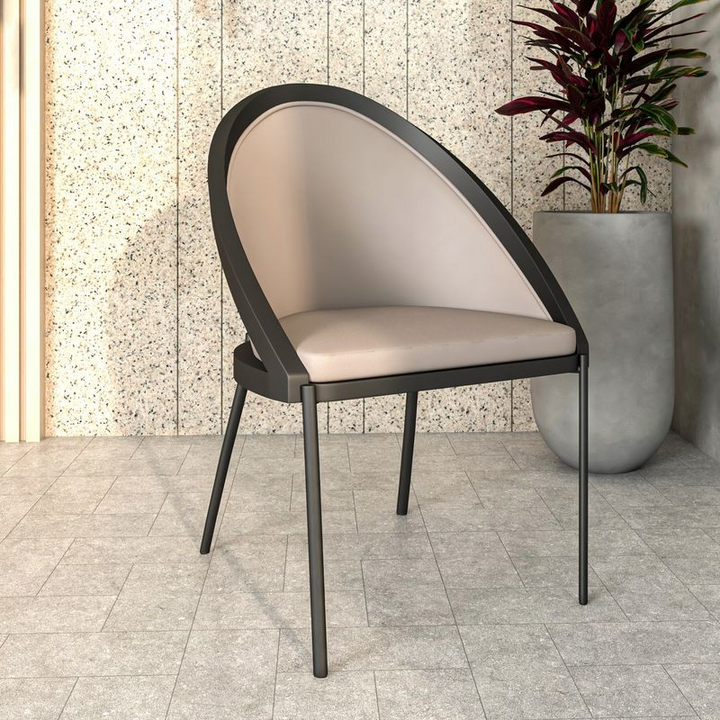 LeisureMod Urbane Collection Modern Dining Chair in Light Grey with Background.
