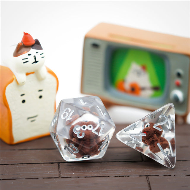 Teddy Dog Dice 7-Dice Set Resin Dungeons and Dragons Dice