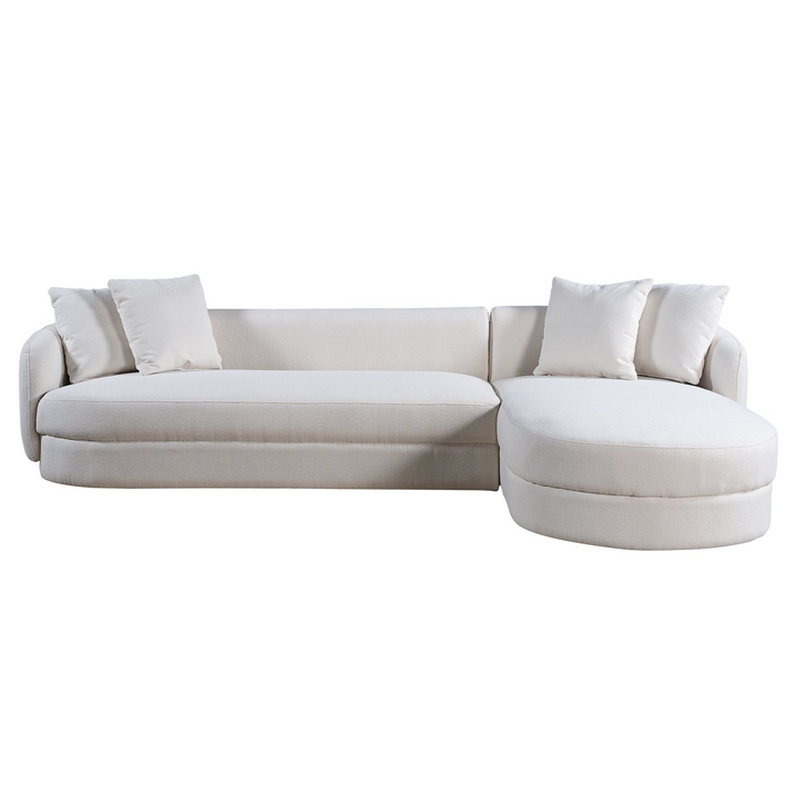 Chandler Cream Boucle Right Sectional Sofa