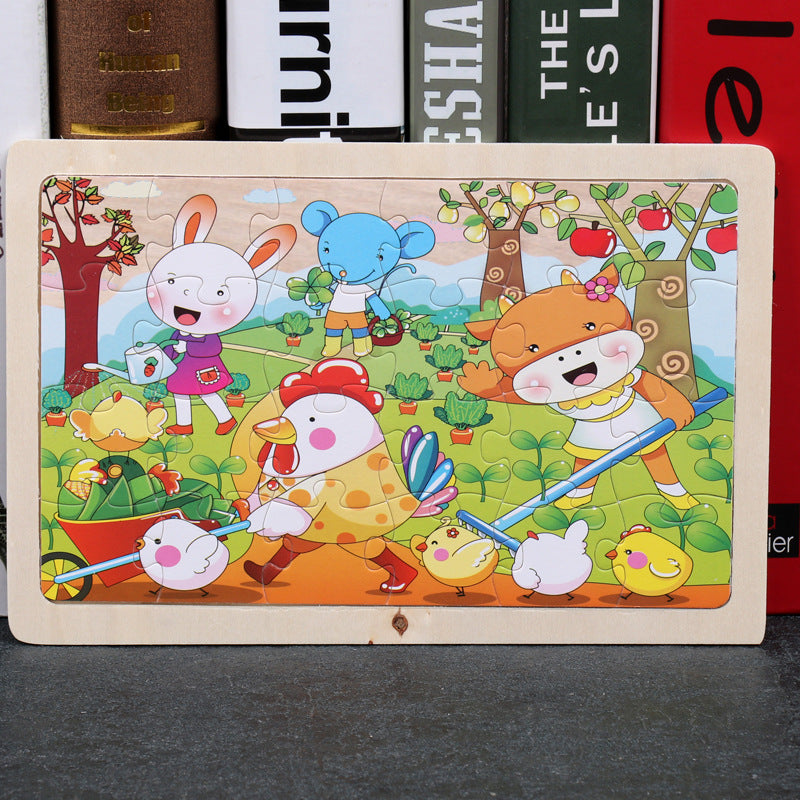Wooden Animal Puzzle – Educational Jigsaw Toy for Kids