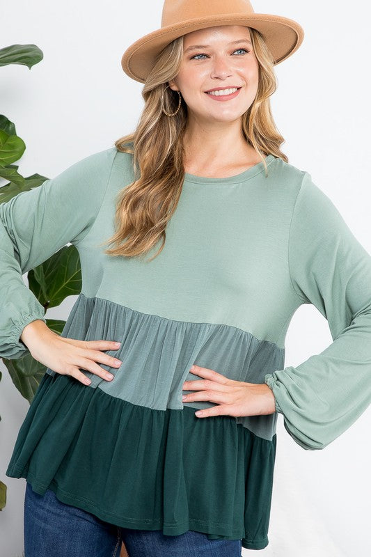 Plus Color Block Tiered Swing Top