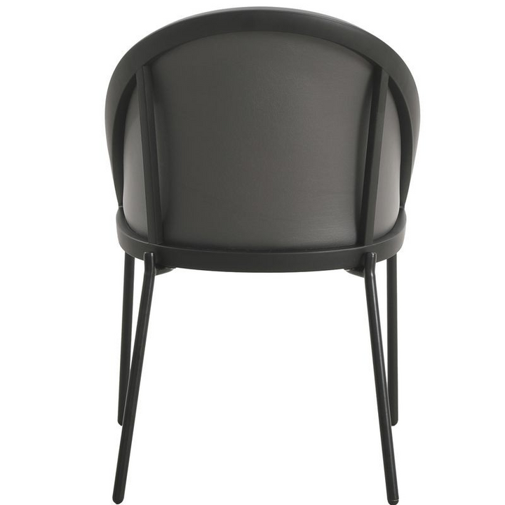 LeisureMod Urbane Collection Modern Dining Chair in Charcoal Back View.