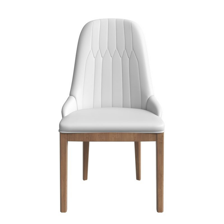 Leisuremod Verisma Collection Modern Wooden Dining Chair in Black Fabric with Light Grey Front Front View.
