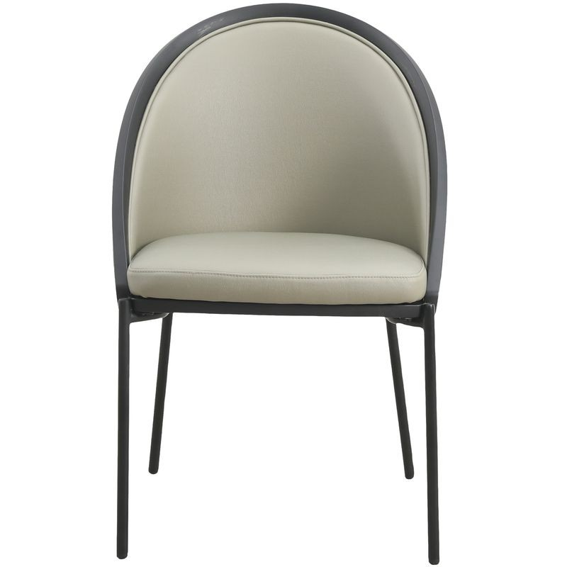 LeisureMod Urbane Collection Modern Dining Chair With Olive Green Front View.