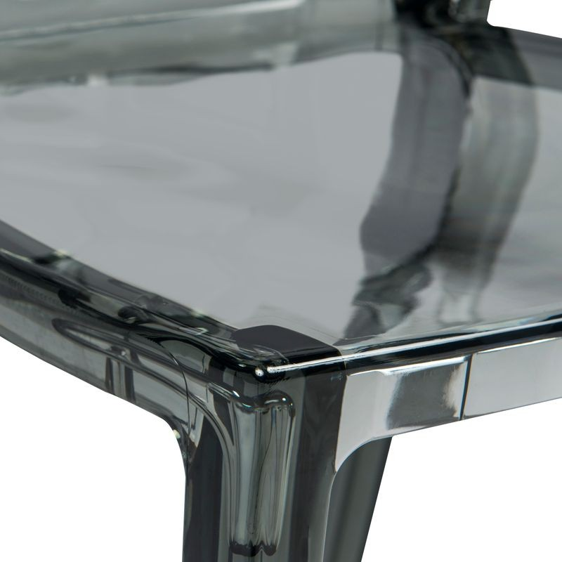 LeisureMod Modern Dynamic Dining Chair Transparent Black Zoomed In.
