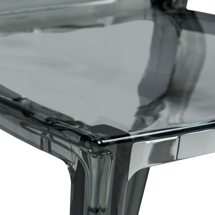 LeisureMod Modern Dynamic Dining Chair Transparent Black Zoomed In.