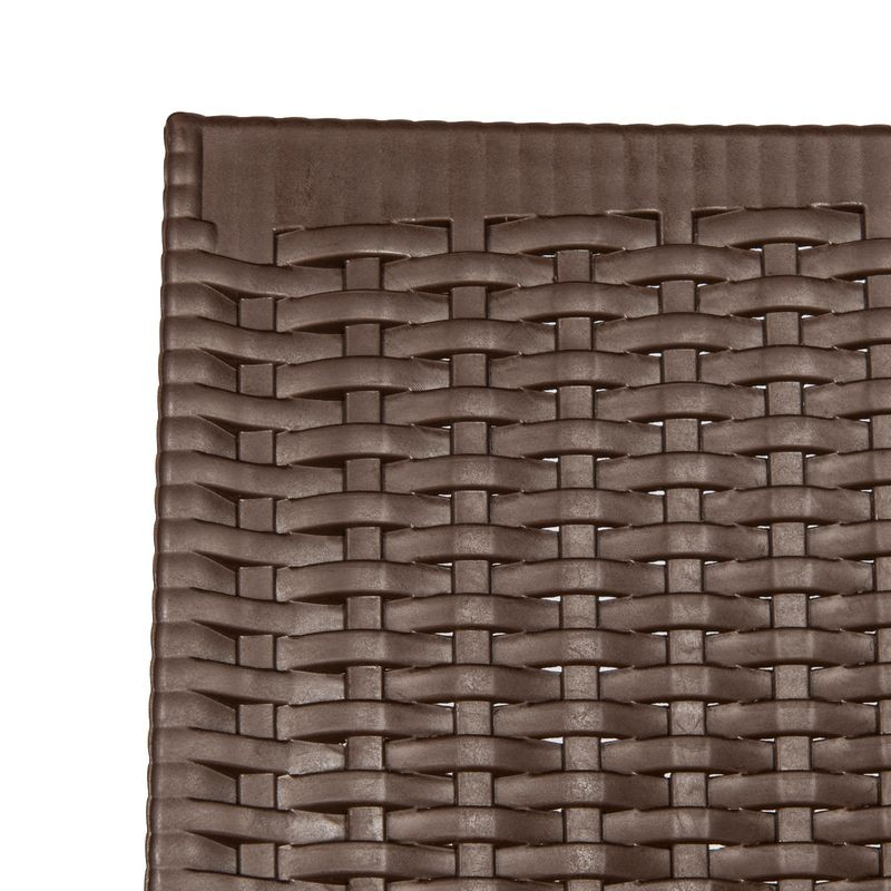 LeisureMod Weave Mace Indoor/Outdoor Chair (With Arms) Brown Zoomed.