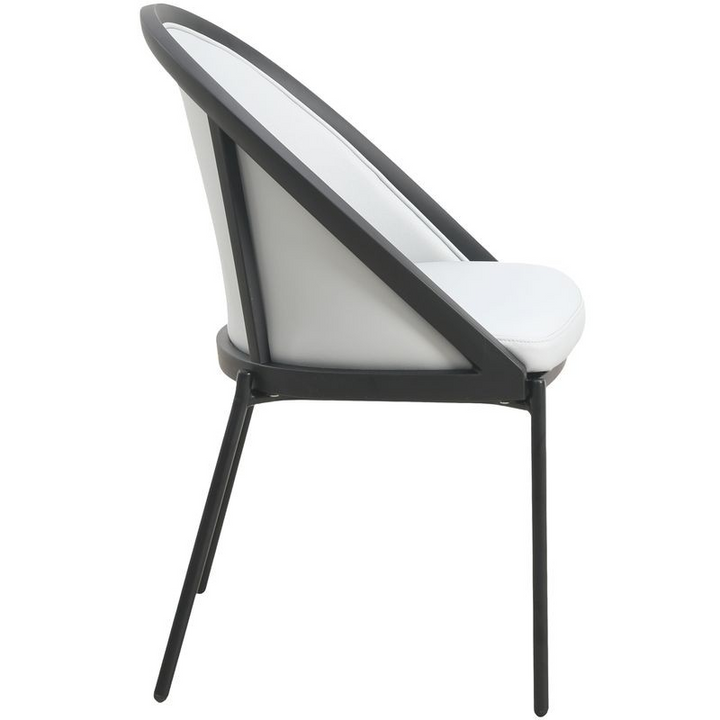 LeisureMod Urbane Collection Modern Dining Chair in White Side View.