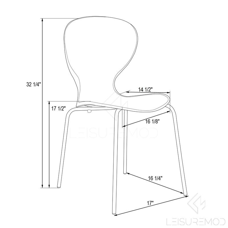 Technical drawing of a chair with dimensions labeled.