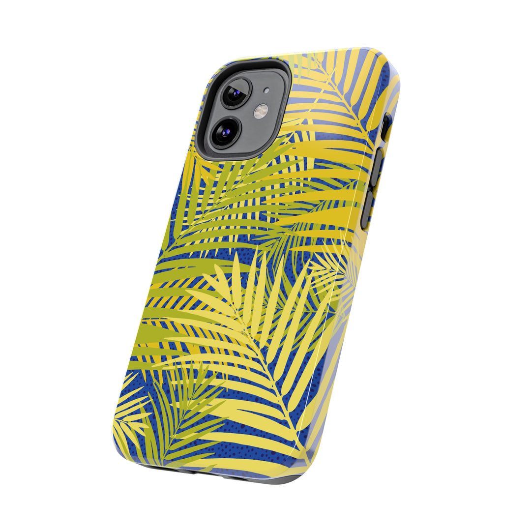 iPhone Palms on Blue Tough Phone Case