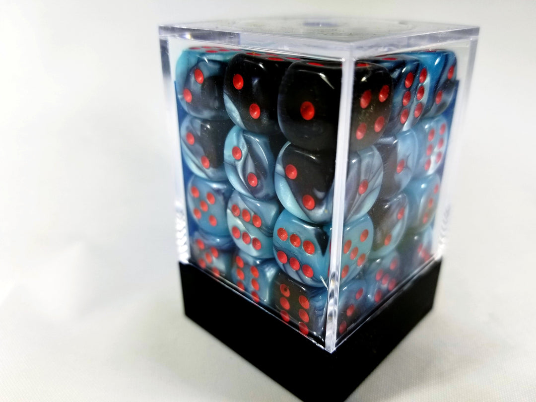 Limited Edition Chessex Gemini Black-Shell/red Dice 12mm Block (36 Dice) CHX 26846R