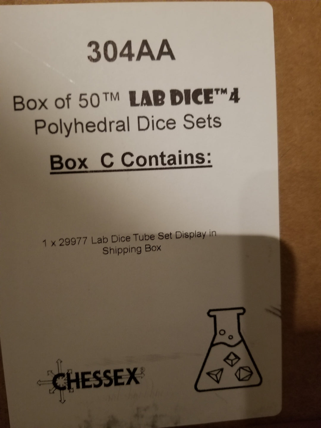 29977 Lab Dice Tube Display