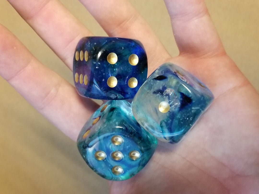 Nebula Oceanic/gold Luminary 7-Dice/16mm/12mm/30mm/Ten10's