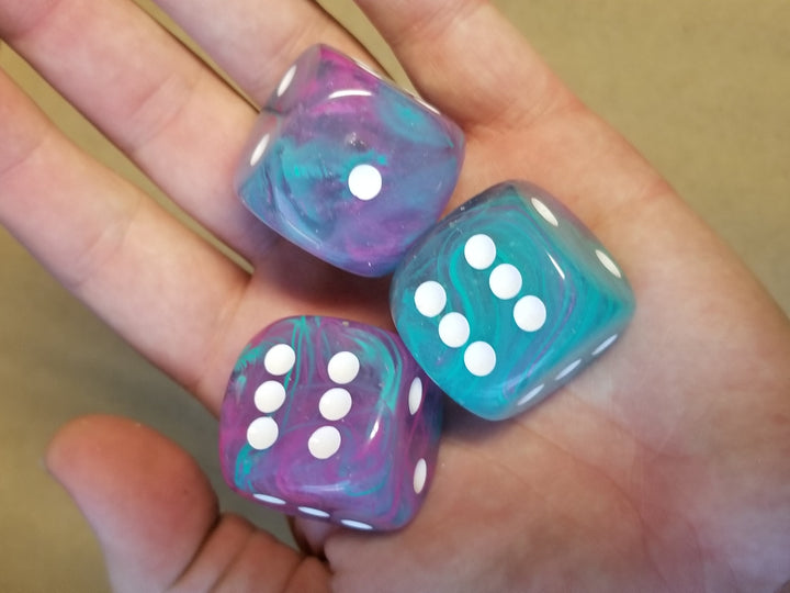 Nebula Wisteria Blue/Purple Luminary 7-Dice/16mm/12mm/30mm/Ten10's