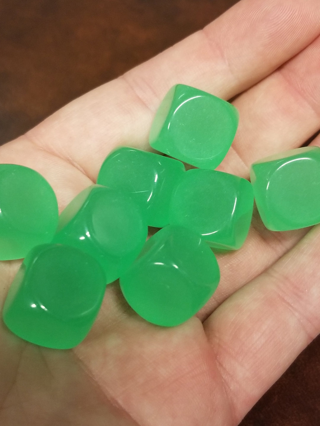 Green Glow in the Dark Blank d6 16mm Dice DIY (sold per die)