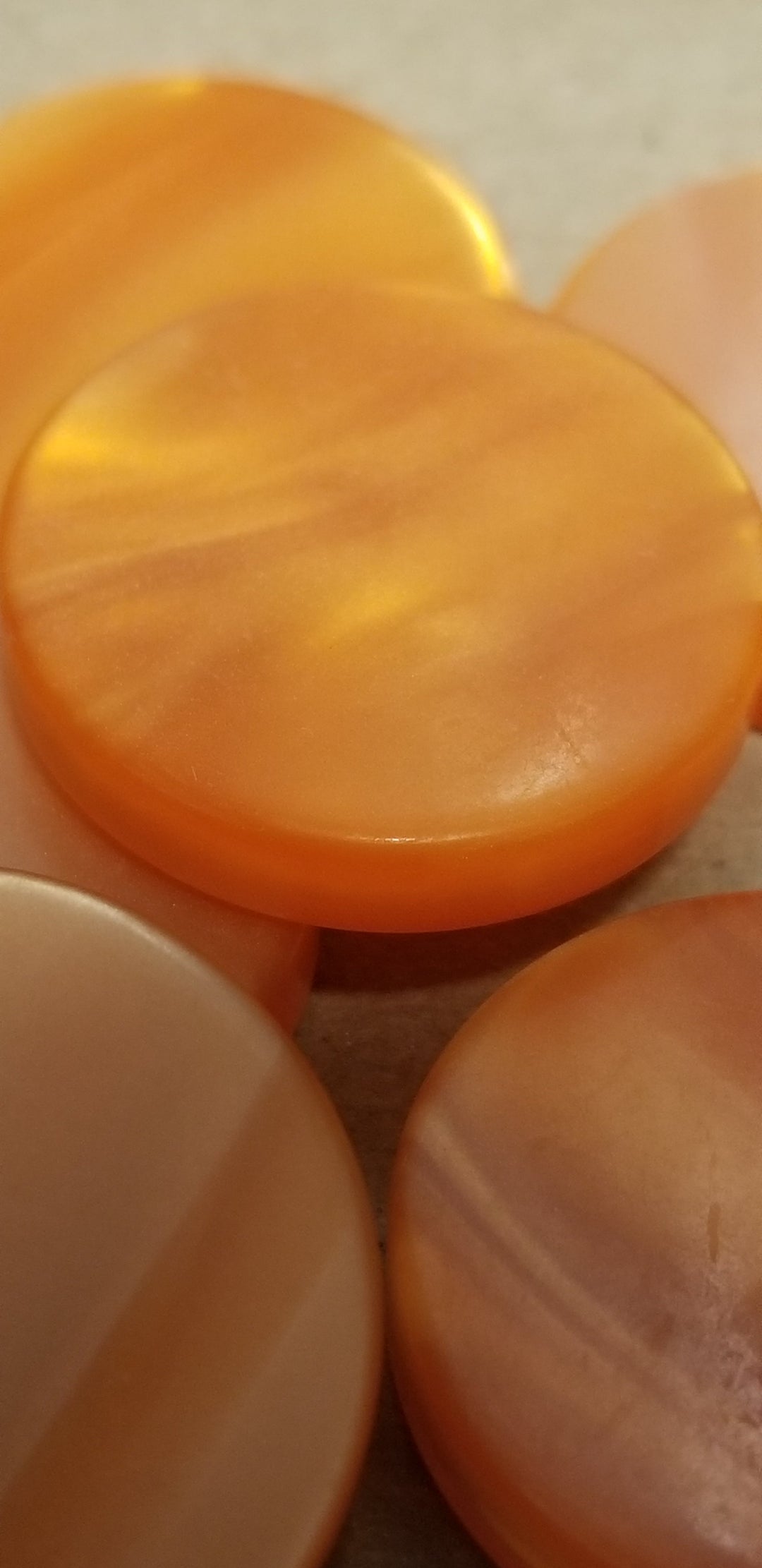 Orange Backgammon Checker Pearl Effect (28mm x 7mm) [sold per chip]