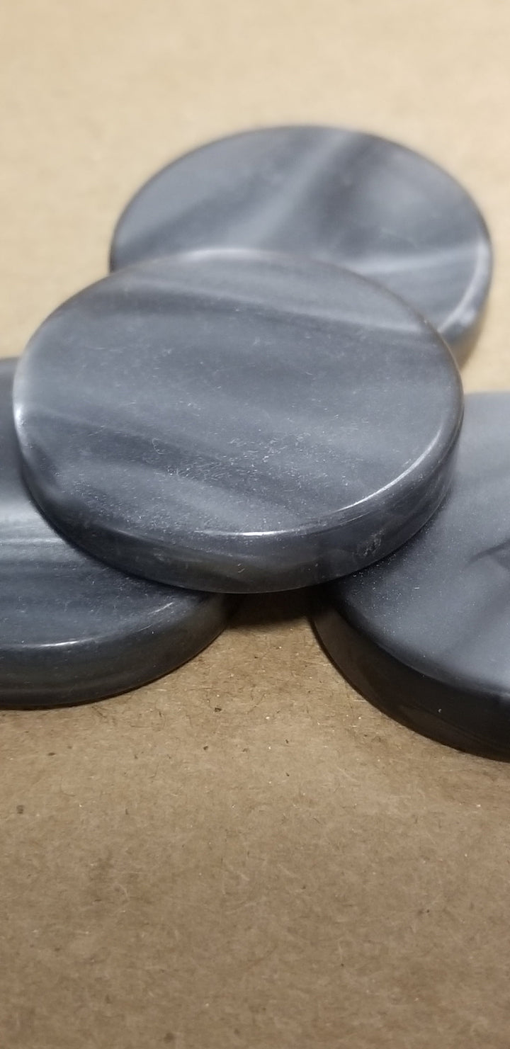 Black Backgammon Checker Pearl Effect (28mm x 7mm) [sold per chip]