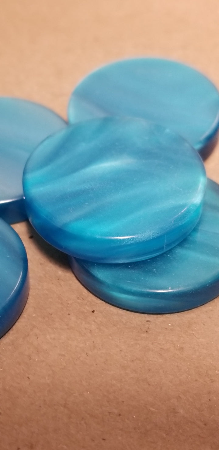Blue Backgammon Checker Pearl Effect (28mm x 7mm) [sold per chip]