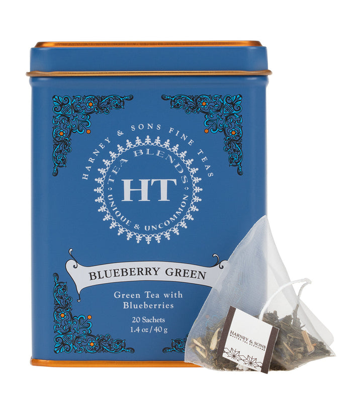 Blueberry Green Tea HT Tin of 20 Sachets Photo
