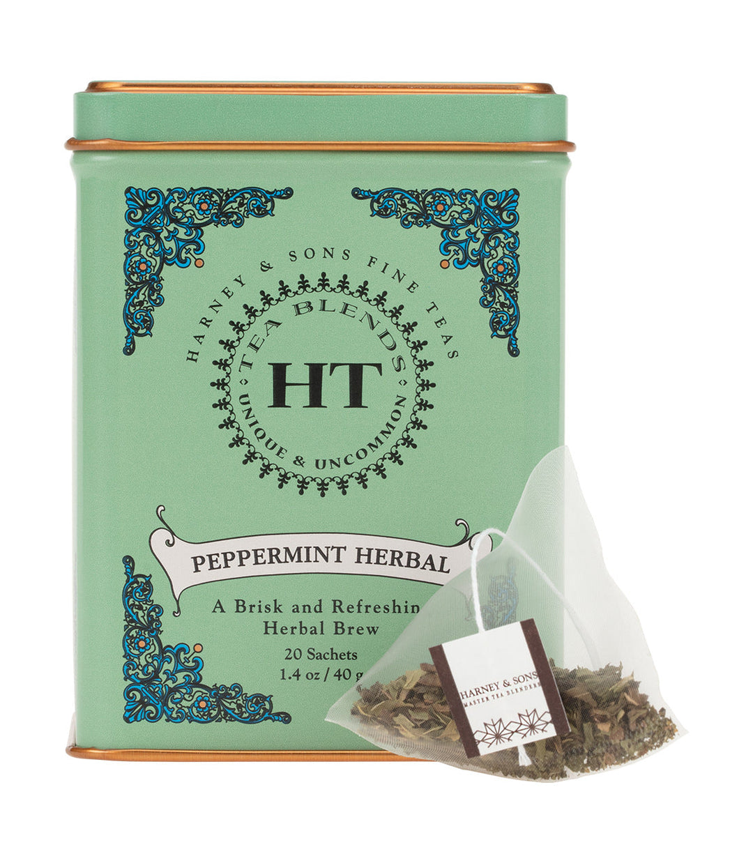 Peppermint Herbal Tea HT Tin of 20 Sachets Photo.