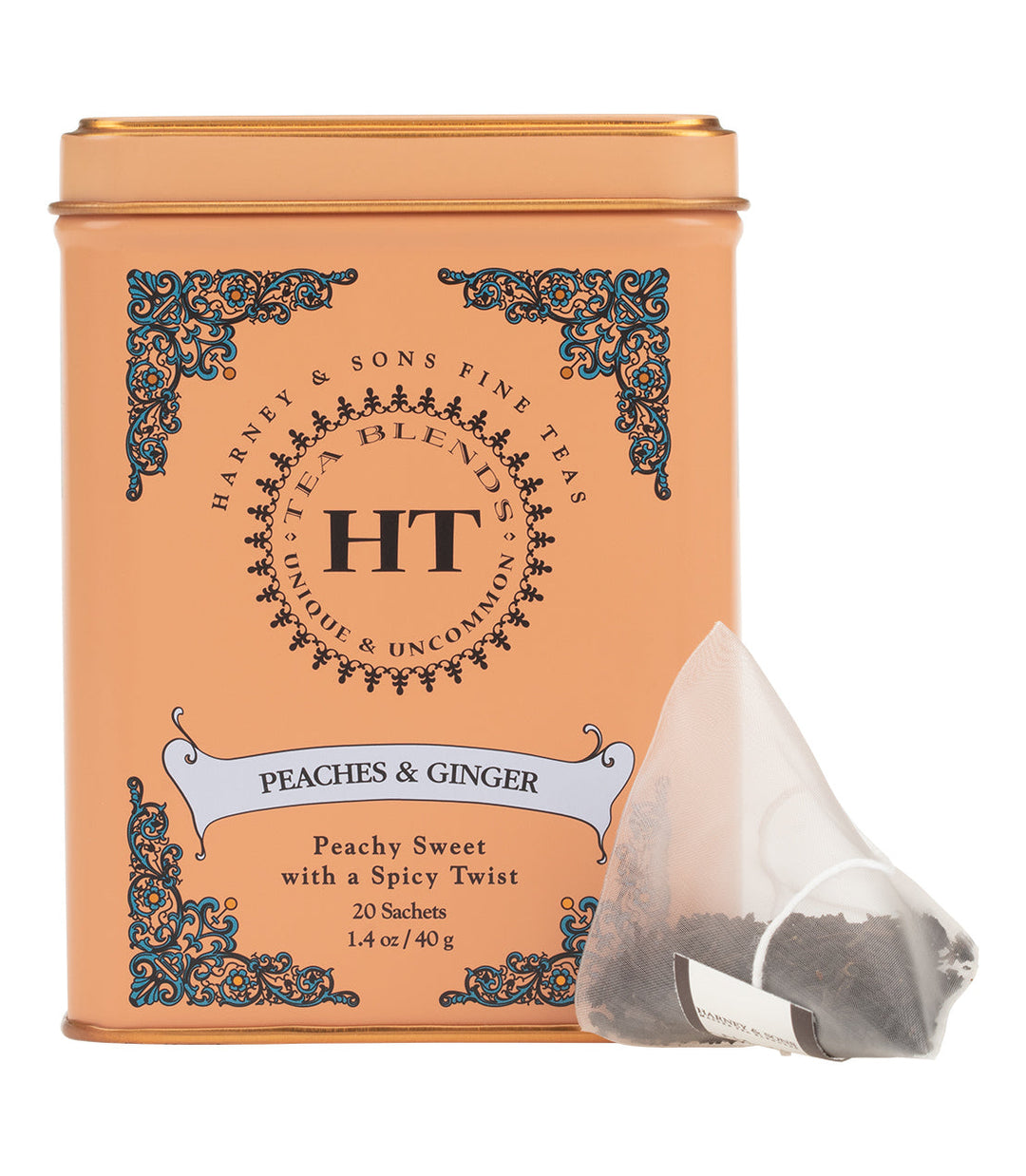 Peaches and Ginger Tea HT Tin of 20 Sachets Photo