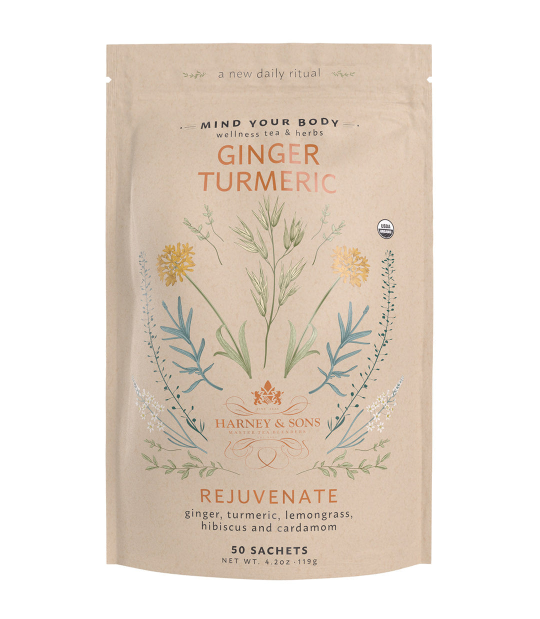 Organic Ginger Turmeric Tea 50 Sachets