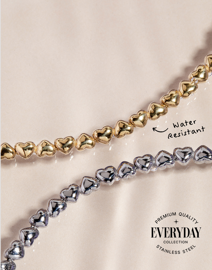 Heart Charm Tennis Bracelet